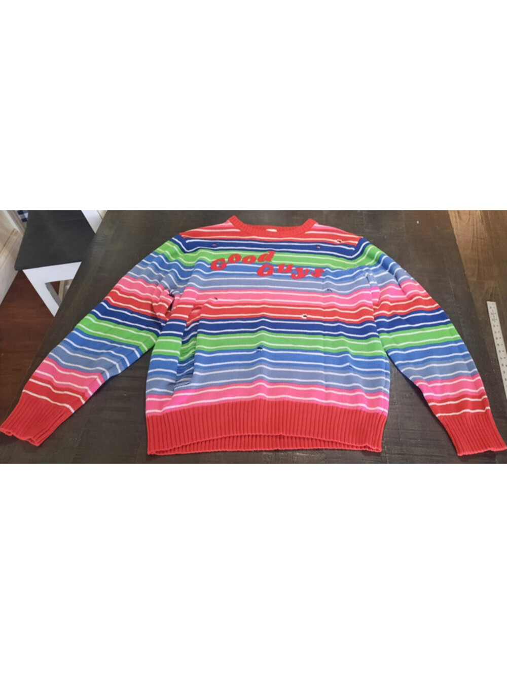 Spirit Halloween Chucky Good Guys Rainbow Sweater. Adult XL (FAST SHIPPING)